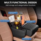 Universal Car Armrest Cushion Organizer, Leather Armrest Cover - Image 2