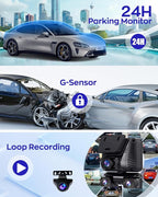4K Dash Cam 360° View, 4 Channel Front and Rear Dash Camera - Image 8