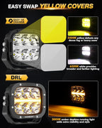 Auxbeam XP-Ultra Series 5 Inch Cube Offroad Lights, Amber DRL Function - Image 3