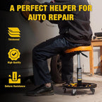 YELLOW JACKET Rolling Mechanic Stool - Image 2
