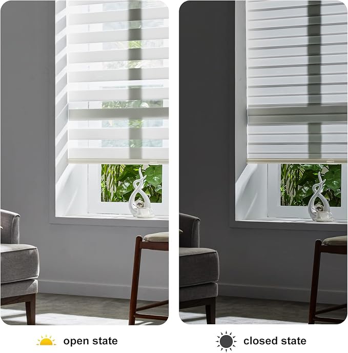 Persilux Cordless Zebra Blinds for Indoor Windows, Free-Stop Zebra Blinds - Image 2
