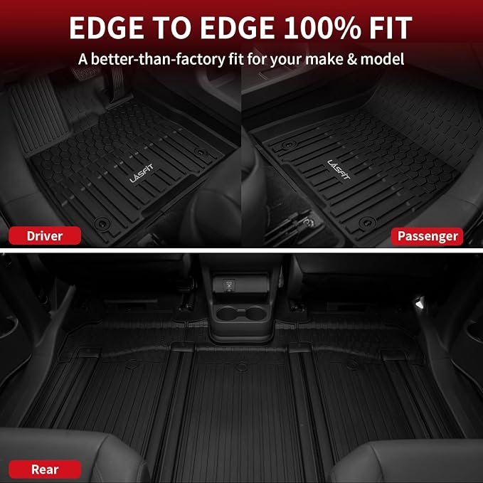 LASFIT Floor Mats for Toyota Sienna 7 Seats 2021-2025 All Weather TPE Custom - Image 9
