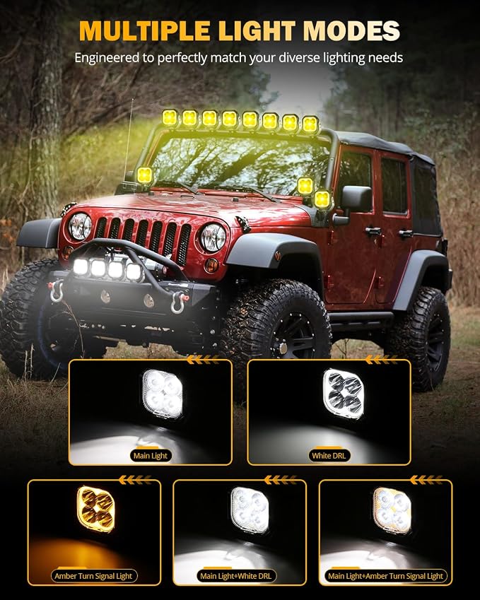 Auxbeam Color Play Series 3" LED Pod Lights, Offroad Spotlights - Image 5