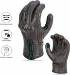 Full Finger Leather Motorcycle Gloves - Image 3