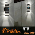 tewei 6 Pack Outdoor Wall Lights Dusk to Dawn Exterior Light Fixture, 3-Layer - Image 5