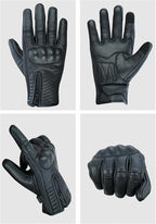 Full Finger Leather Motorcycle Gloves - Image 2