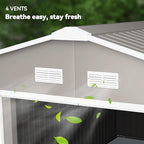 Outsunny 11' x 13' Outdoor Storage Shed, Garden Tool Metal Shed - Image 8