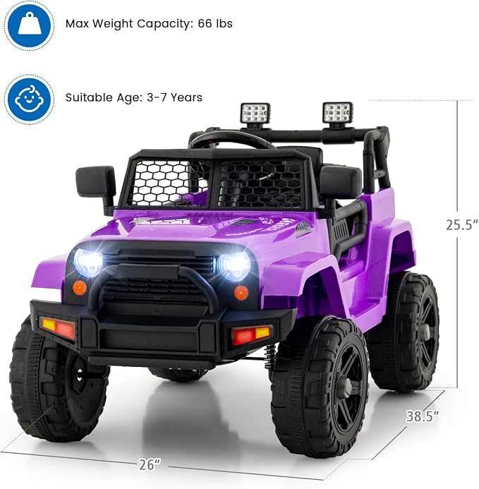 OLAKIDS Kids Ride On Truck, 12V Electric Vehicle Jeep Car - Image 7
