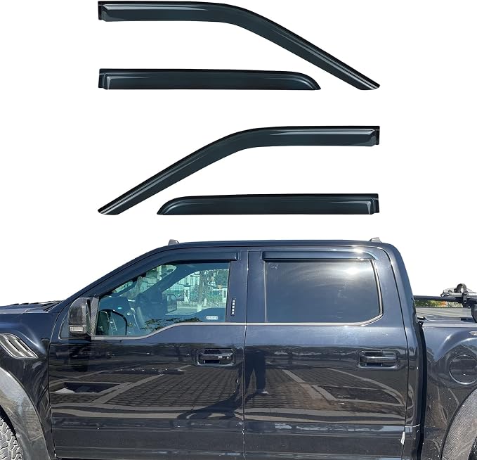Smoke Side Wind Deflector Rain Guards Compatible by GLDIFA