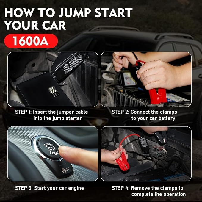 BOOKOO Car Battery Jump Starter, 3000 Amps Jumper Starter - Image 8
