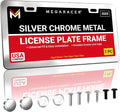 Premium Slim Polished Mirror Chrome License Plate Frame – 1 Pack, Rust-Free by MegaRacer