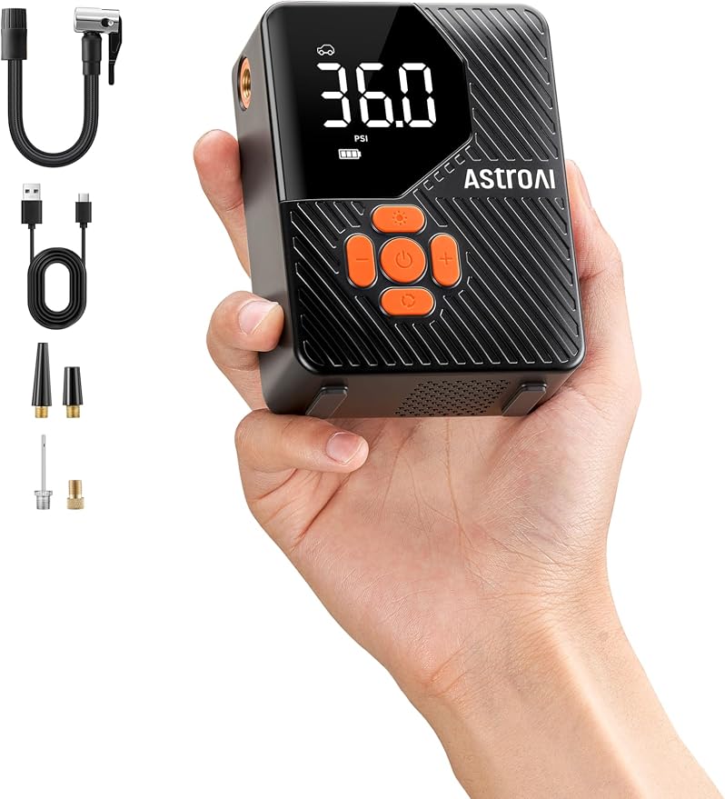 AstroAI L7 Mini Tire Inflator Portable Air Compressor, 150 PSI Cordless Car by AstroAI