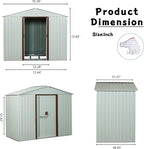 6x5 FT Outdoor Storage Shed, Metal Garden Shed - Image 5
