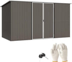 Outsunny 11' x 6' Outdoor Storage Shed, Galvanized Metal Utility Garden Tool - Image 9
