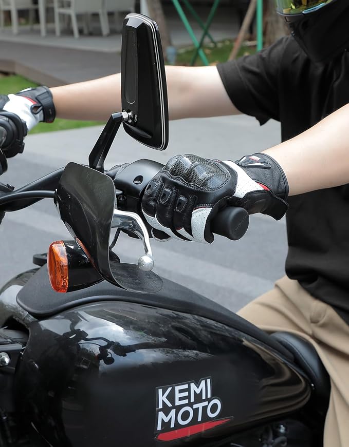 KEMIMOTO Sheepskin Leather Motorcycle Gloves - Image 7