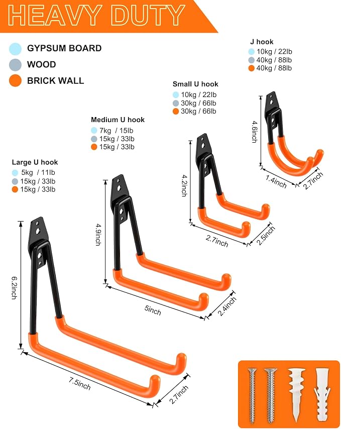 QcoQce 14 Pack Garage Hooks Heavy Duty - Image 2