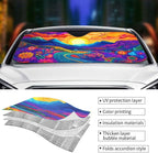 Abstract Flower Sunrise Car Sun Shade Windshield Sunshade Foldable Front Window - Image 4