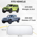 Premium Windshield Sun Shade for 2018-2025 Jeep Wrangler JL JLU & 2020-2025 - Image 9