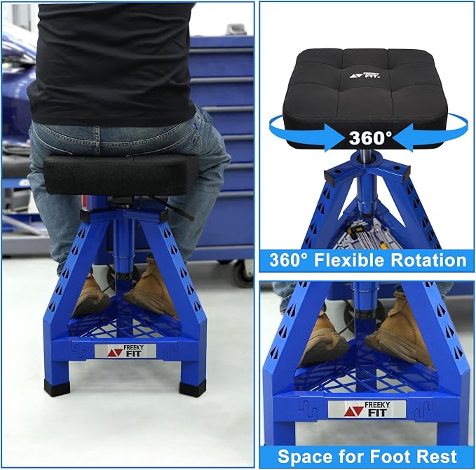 Adjustable Shop Stool, Garage Mechanic Stool Chair, Work Seat - Image 4