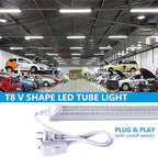 8ft LED Shop Light Fixture, 100W 15000LM 6000K, Cold White, V Shape, Hight - Image 6