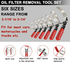 9pcs Oil Filter Wrench Set, Adjustable Oil Filter Removal Tool From 1-3/4" to 6" - Image 2