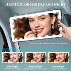 Car Sun Visor Vanity Mirror, Rechargeable Led Dimmable Makeup Mirror, - Image 2