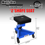 Mechanic Stool with Wheels, Hydraulic Adjustable Shop Stool on Wheels, Garage - Image 6