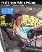 12V Car fan, 3-Speed Portable Vehicle Fan - Image 2