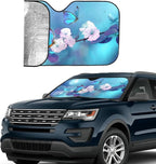 Blue Butterfly Flower Car Windshield Sunshade Front Window Sun Visor Protector - Image 4