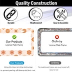 2 Pack Universal Smiley Face Flower License Plate Frame-Rustproof Aluminum - Image 4