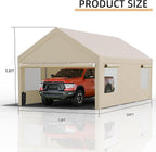 JY QAQA Carport, 10x20 FT Heavy Duty Carport - Image 3