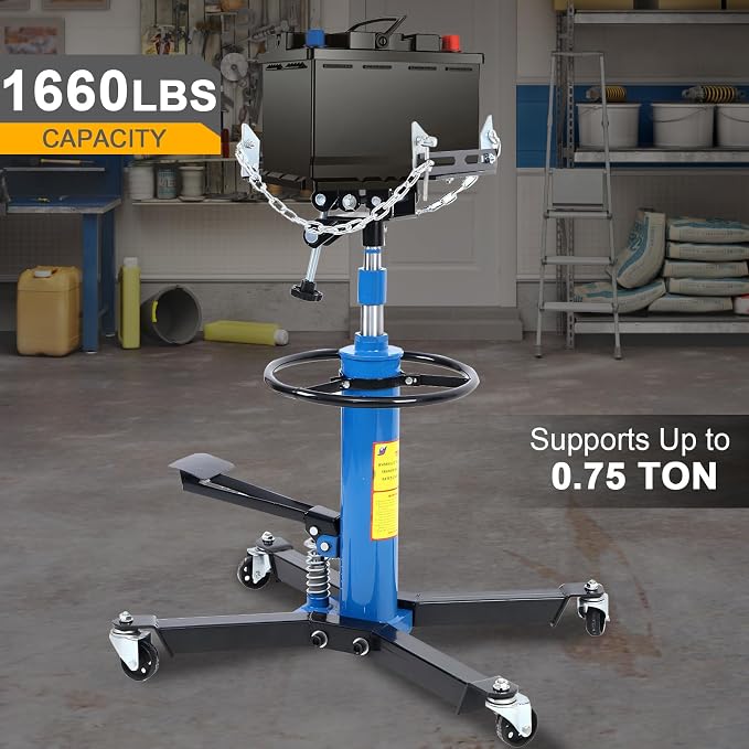 Transmission Jack 1660 lbs/ 0.75 Ton Capacity Hydraulic Telescopic Transmission - Image 2