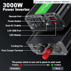 3000W Power Inverter, Peak Power 6000W 12V DC to AC 110V120V, Remote Control - Image 2
