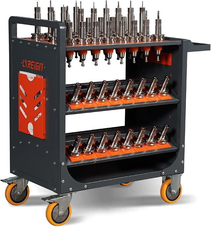 CNC Tool Organizers Service Carts, Large Capacity CNC Tool Holder Storage Cart by LYREIGNCNCME