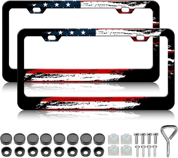 American Flag License Plate Frames by Unknown
