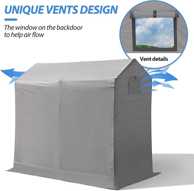 Outdoor Storage Shed 6 x 3Ft Heavy Duty Portable Storage Shelter - Image 6