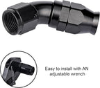 EVIL ENERGY 12AN 45 Degree PTFE One Piece Full Flow End Hose Fitting Aluminum - Image 6