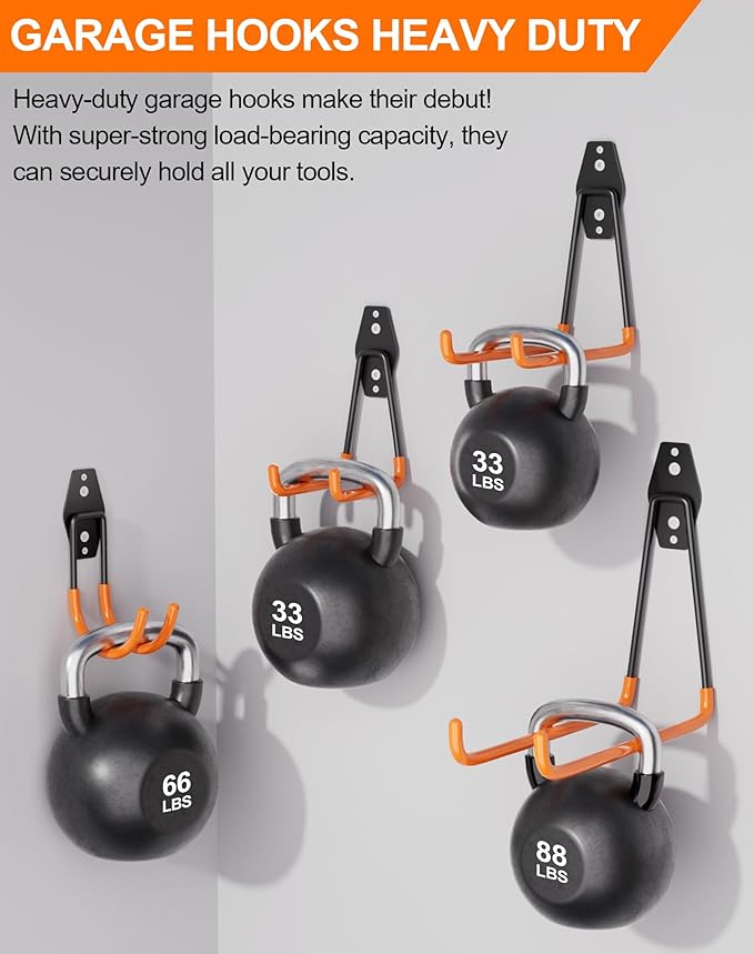 QcoQce 10 Pack Garage Hooks Heavy Duty, Wall Mount Utility Hooks - Image 3