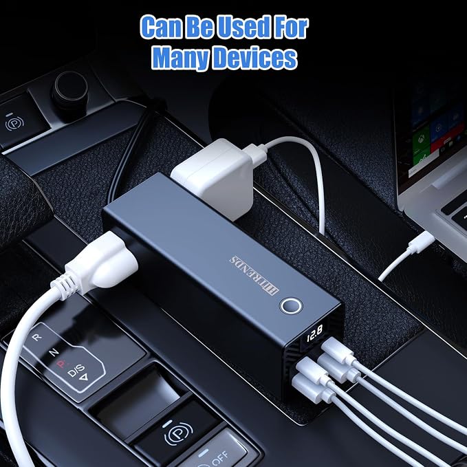 HITRENDS 300W Car Power Inverter, DC 12V to AC 110V - Image 3