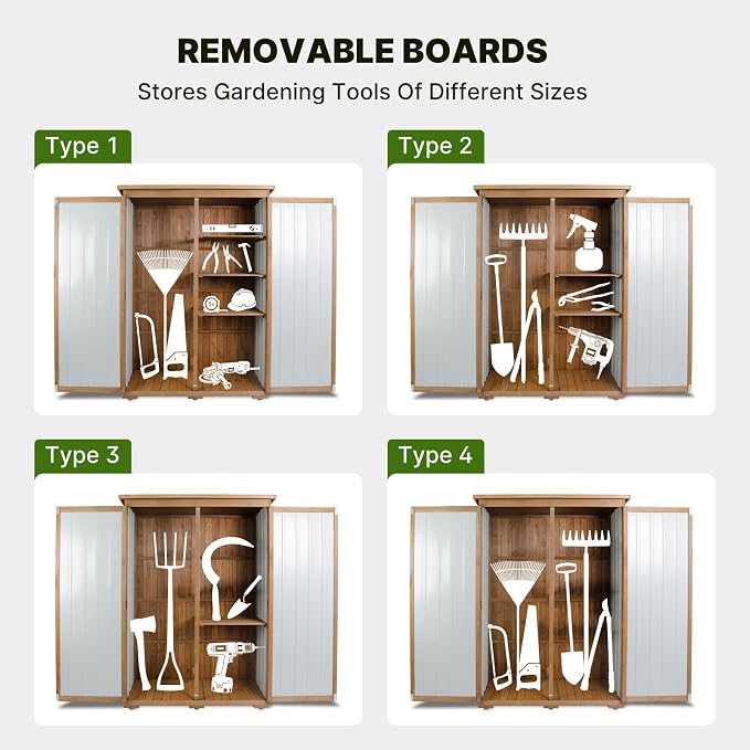 Outdoor Storage Cabinet Wood & Metal - Image 6