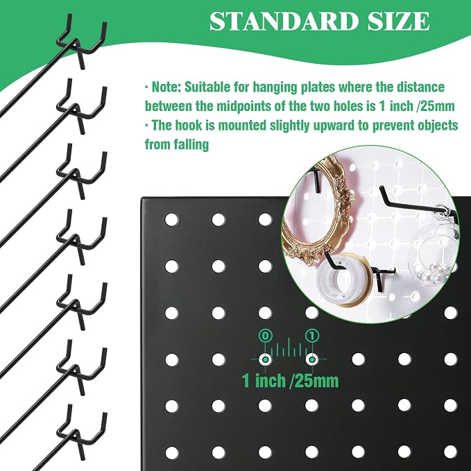 50Pcs 2"/5CM Pegboard Hooks Assortment Set, Metal Peg Board Hooks - Image 5