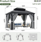 Aoxun 10' X 12' Hardtop Gazebo - Image 9