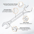 HARFINGTON 5pcs Double Open End Wrench 12mm x 15mm Metric 15 Degree Offset - Image 4