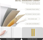 Metal Sideboard Cabinet with Big Drawers, Farmhouse Coffee Bar with One - Image 7