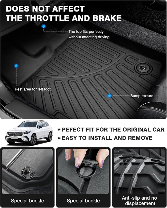 Powerty Floor Mats for 2023 2024 2025 Mercedes Benz GLC丨GLC 300丨GLC 350e丨4Matic - Image 3