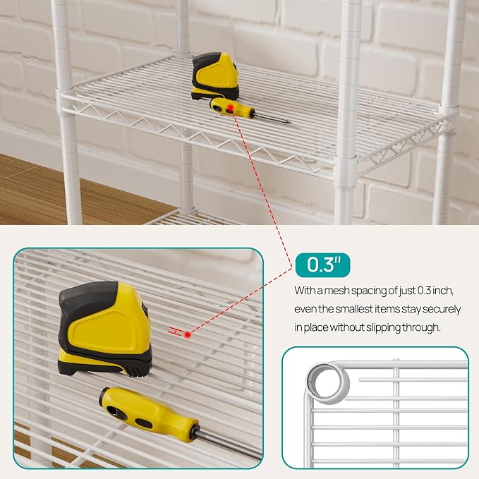 SINGAYE 5 Small Wire Shelves Kitchen Pantry Close Home Organizers and Storage - Image 5
