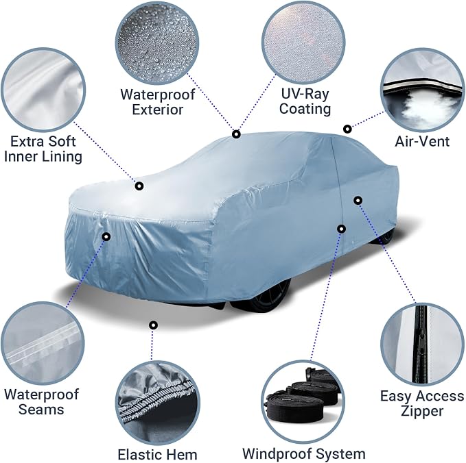 iCarCover Custom Car Cover Nissan 280ZX 2-Seater, Waterproof All-Weather Rain - Image 4