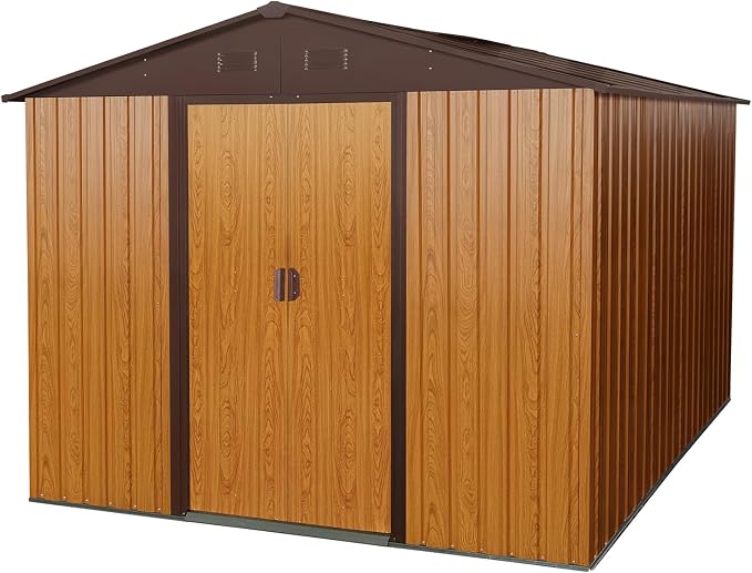 8x10 FT Outdoor Storage Shed, Metal Garden Shed - Image 9