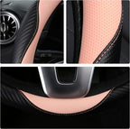 Car Steering Wheel Covers for Women Girl Padded Carbon Fiber PU Leather Cute - Image 6
