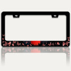 Red Moon Butterfly License Plate Frame Night Forest License Plate Holders Funny by RTINRAN